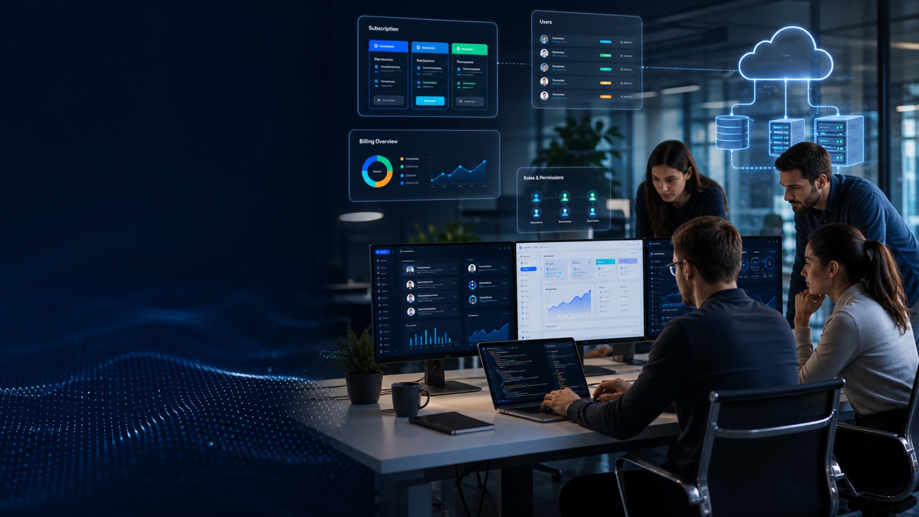 SaaS platforma s účty, předplatným a produktovou analytikou