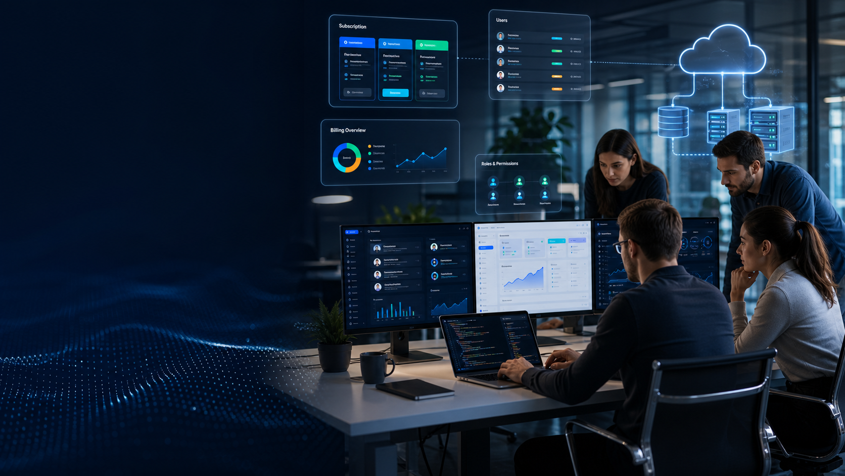 SaaS platforma s účty, předplatným a produktovou analytikou